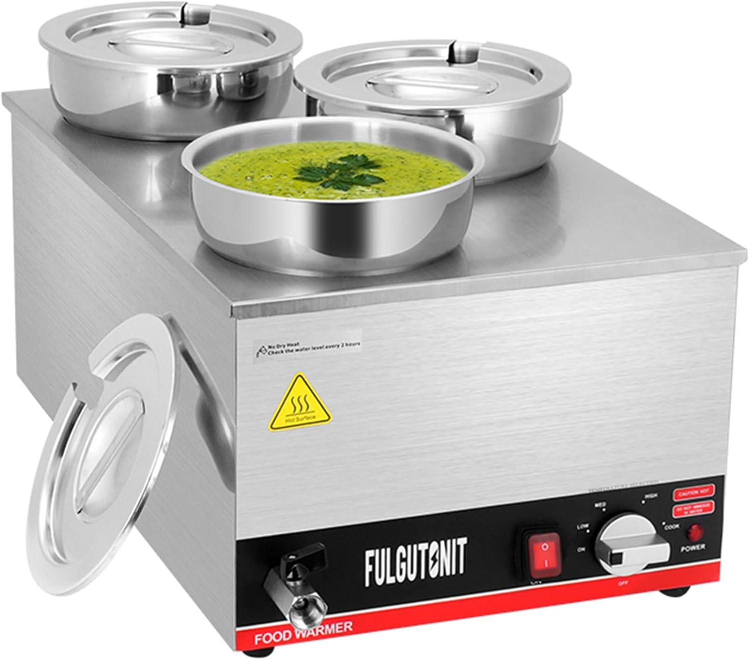Amazon.com: Fulgutonit Commercial Food Warmer 1000W, 3x4.2QT Pots ... Amazon.com: Fulgutonit Commercial Food Warmer 1000W, 3x4.2QT Pots ...