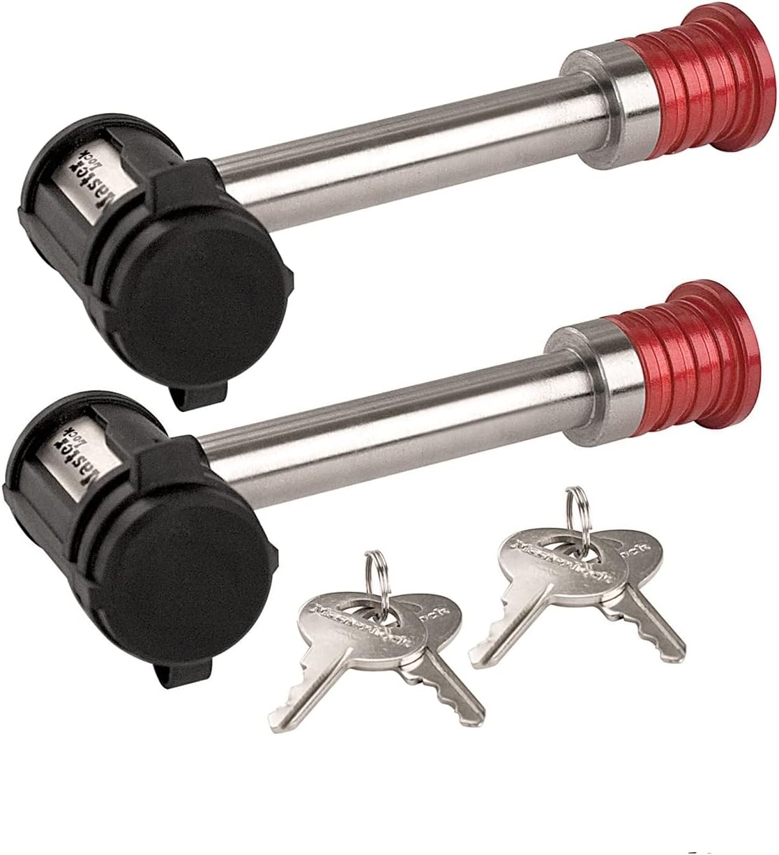 Master Lock Receiver/Hitch Lock - Extra Long Shaft Two (2) Locks Keyed Alike w/ 4 Keys, 1469KA-2