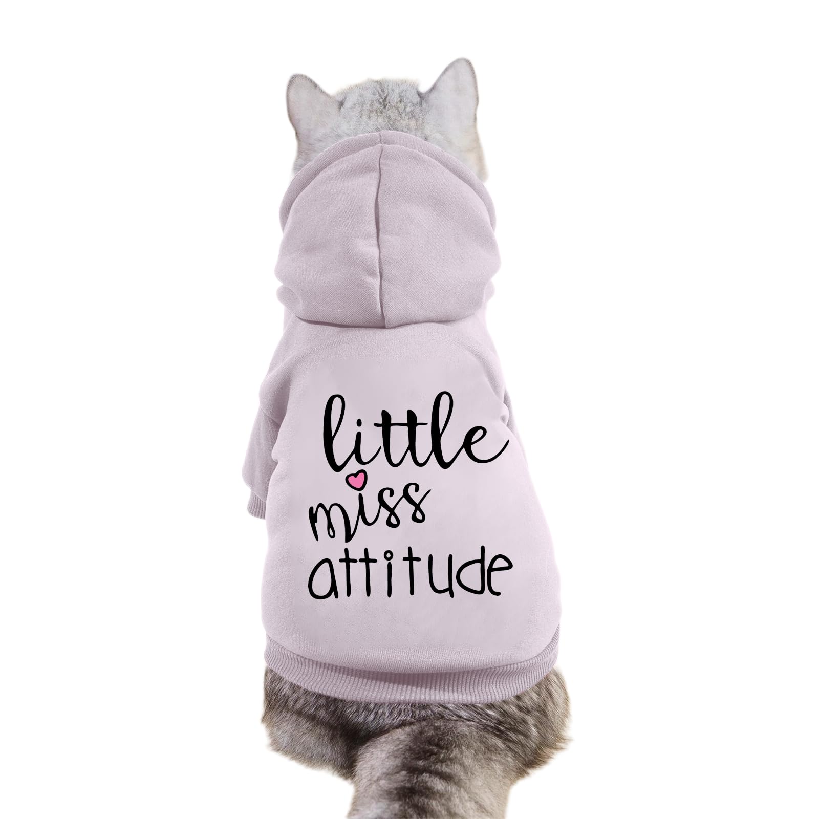 Cayxatiu Cat Hoodies for Cats Puppy Pet Clothes Cat Apparel Little Miss Attitude Print Dog Hoodie for Small Medium Dogs Outfits for Kittens(Purple,M)