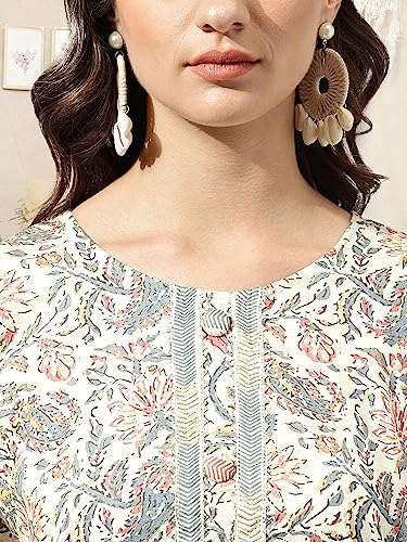 Image of MIRCHI FASHION Women's Straight Fit Fancy Rayon Jaipuri Foil Printed Kurta Set with Plazzo Pant