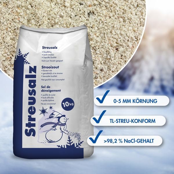 Hamann Streusalz 20 kg - Streusalz Auftausalz Tausalz - Langzeitwirkung bei dickeren Eis & Schneeschichten