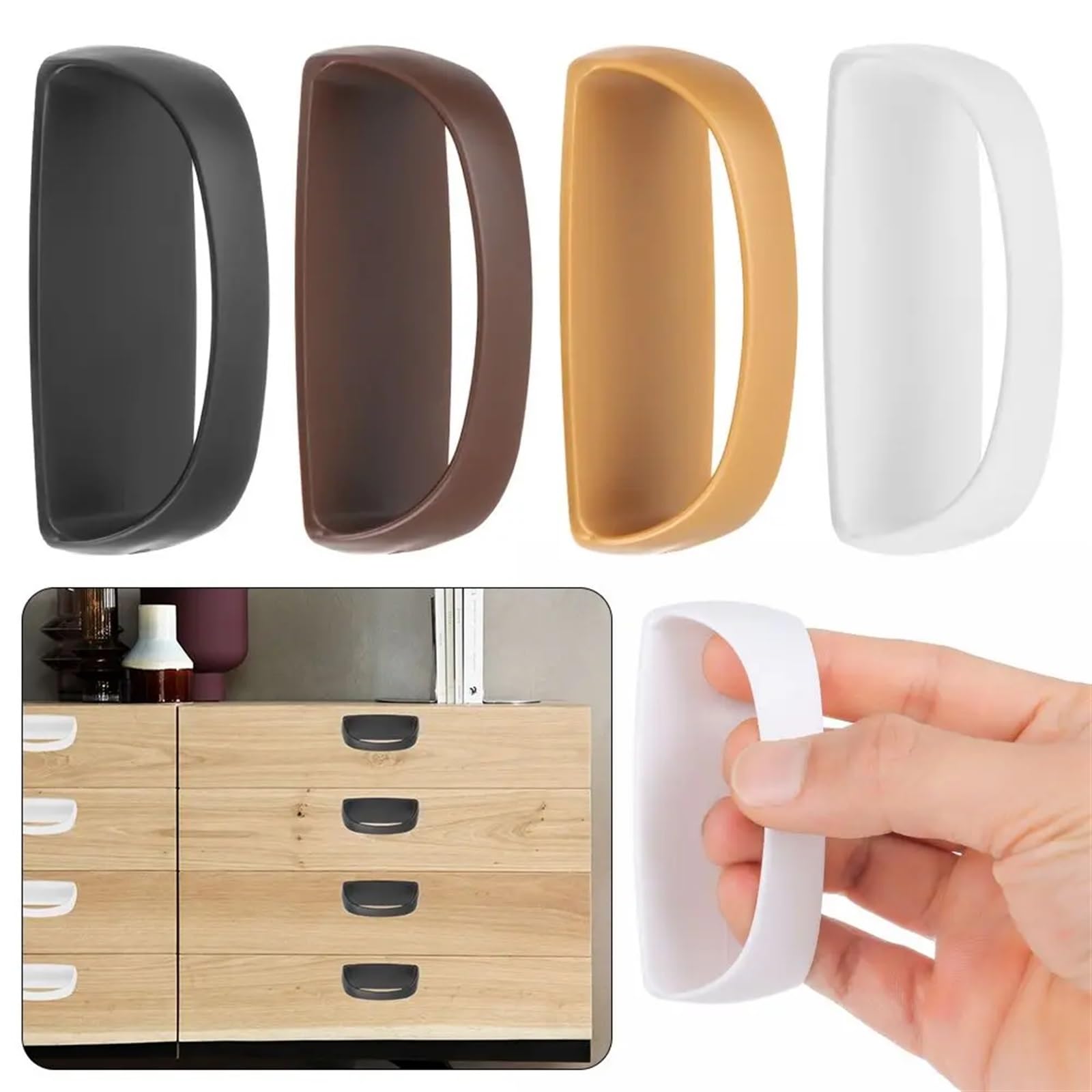 L’armoire cachée, Poignée de porte placard auto-adhésive sans perçage(Brown self Adhesive)