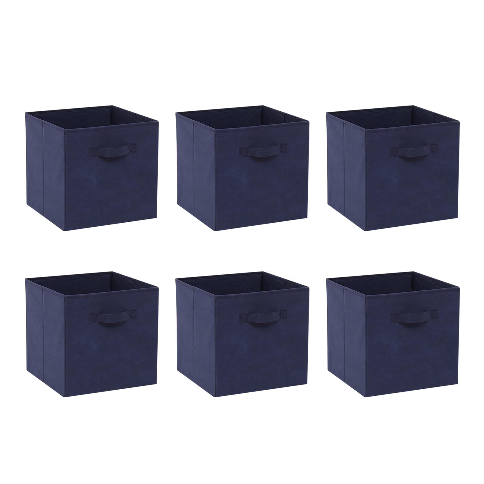 Foldable Storage Cubes Boxes Pack of 10 with Handle for Home Organization, Fabric Wardrobe Storage Box Organizer Basket Bins for Clothes Toys Towels, Collapsible&Durable Dark Blue 33x38x33cm — view 20