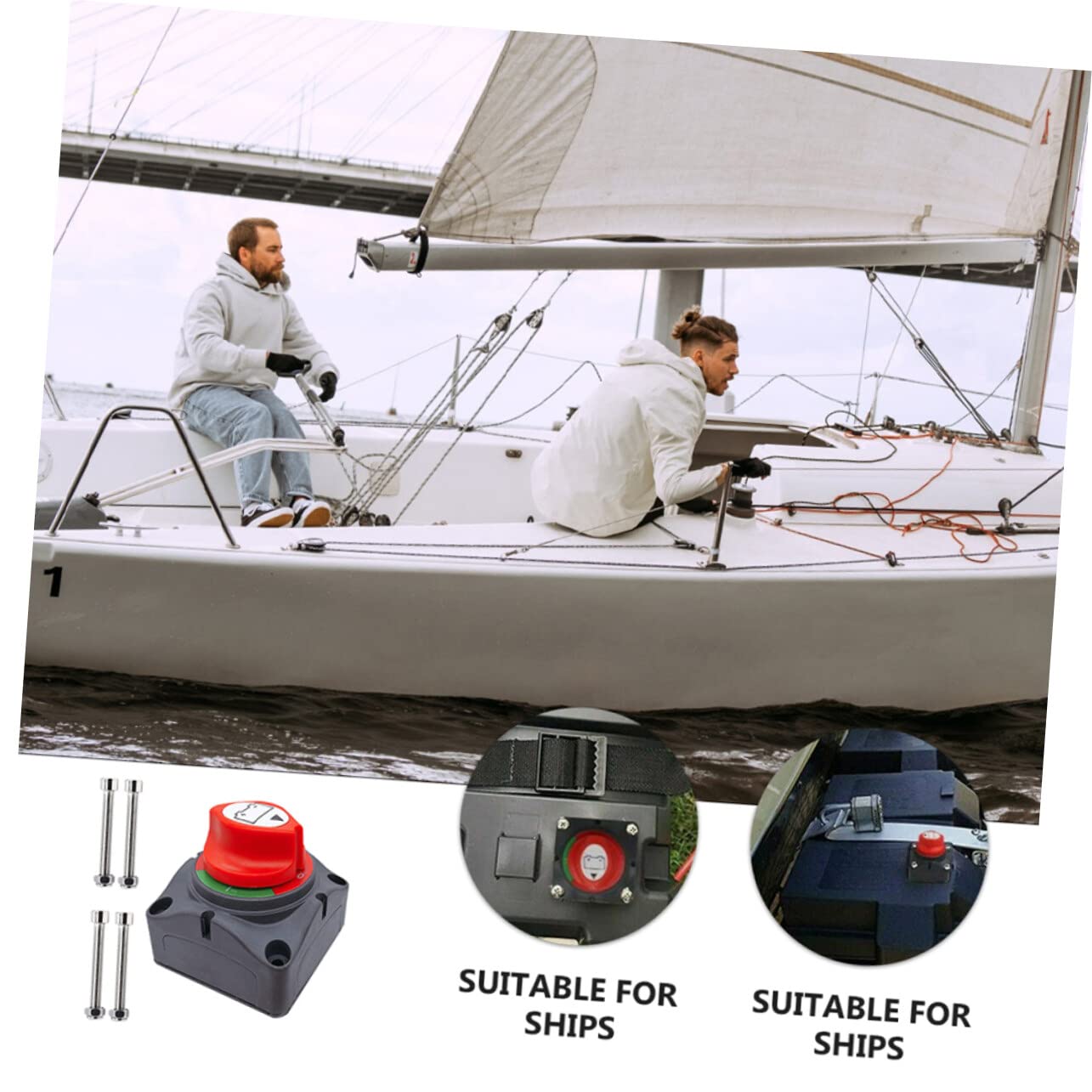 Interrupteur Principal de Batterie Isolation et Protection 600a en Plastique et Laiton, Coupure et Reconnexion Facile pour Bateaux et Camping-cars