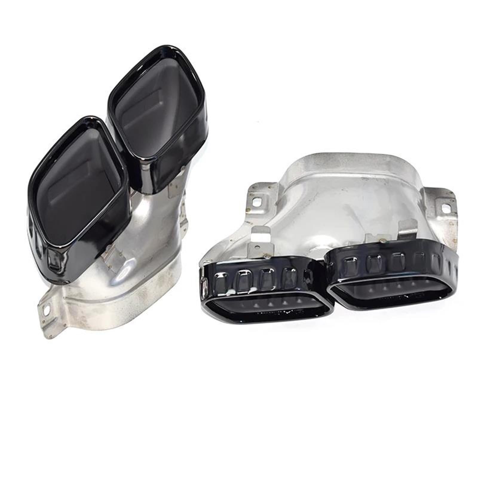 For Benz For E-Class For W214 2023-2025 Exhaust Pipe Upgrade Stainless Steel Standard Muffler Nozzle Tip Muffler Exhaust Pipe Tail(BIack)
