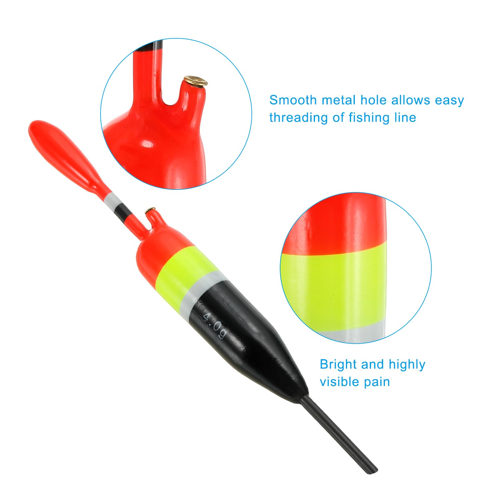 PATIKIL Fishing Slip Bobber Float 1/7oz 4g, 5 Pack Balsa Slide Floats Fishing Cork for Crappie Panfish Trout Bass Black - Image 3