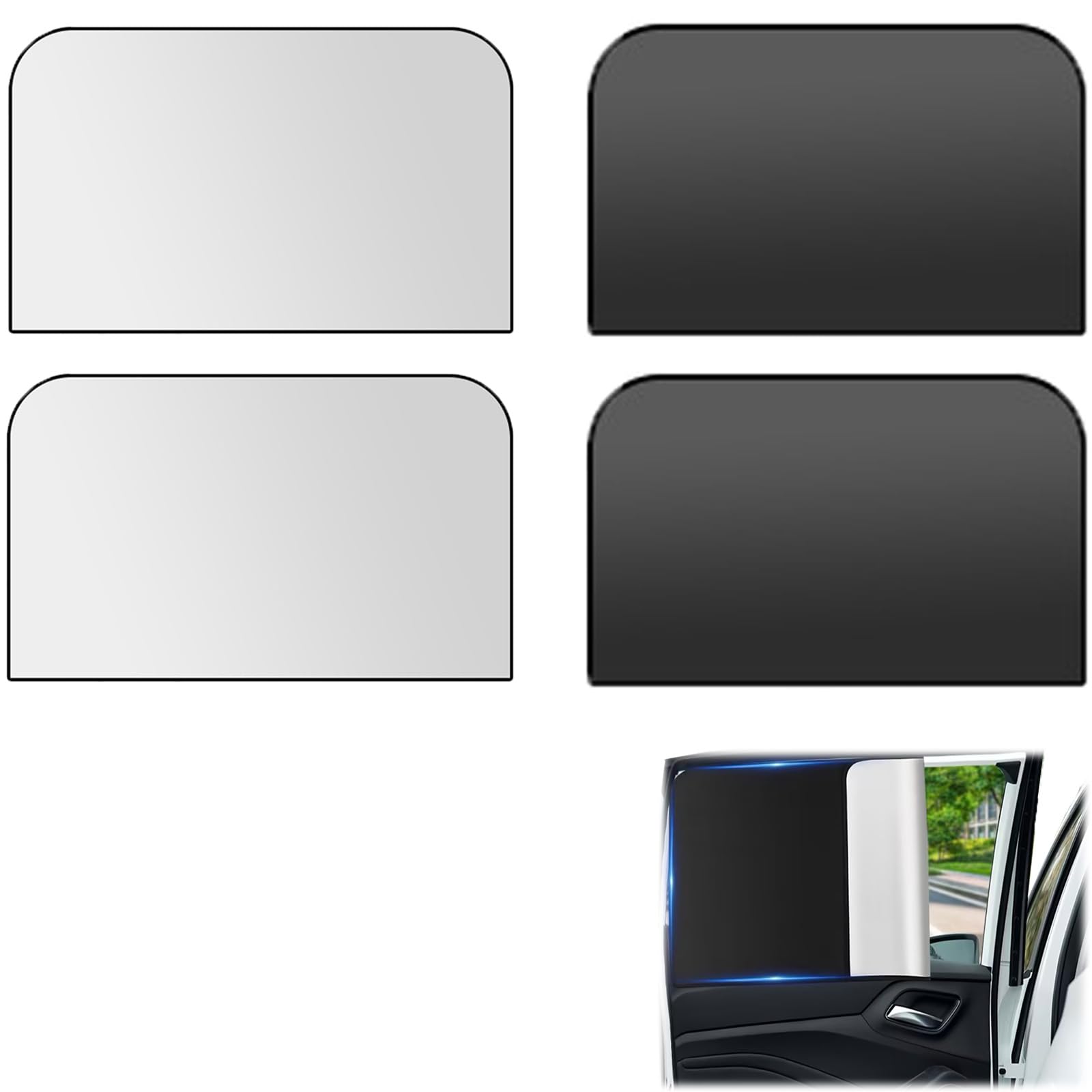 2個完全遮光 完全遮光カーテン マグネットカーテン 車 マグネット 車窓日よけ UVカット 日焼け防止 断熱 簡単取付 収納便利 夏日除け 車中泊 キャンプ アウトドア 災害対策 車用 遮光 マグネット内蔵 UVカット プライバシー保護 カー用品リアドア用(ブラック)