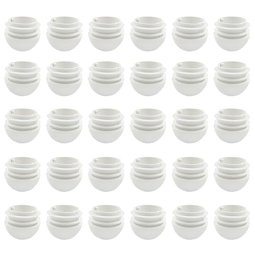 Litoexpe Tapones redondos de plástico de 1-14 pulgadas, 30 piezas de inserciones de tubo blanco protectores deslizantes para patas de silla, tapas