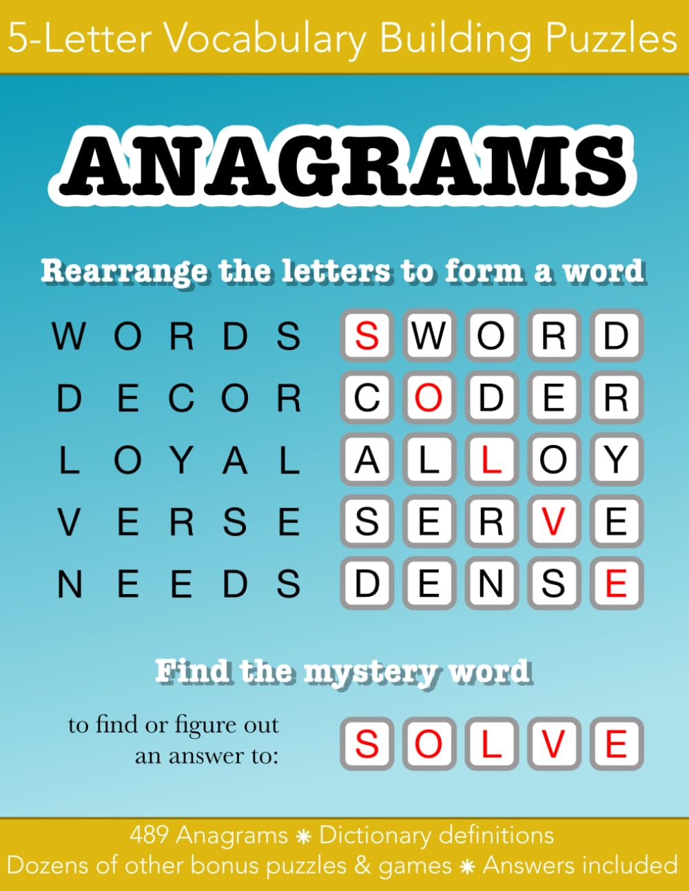 Anagrams 5-letter vocabulary building word puzzles and other games: Education resources by Bounce Learning Kids
