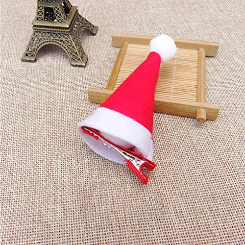 minkissy 2 works Christmas Hat Hair Clips Cute Santa Cap Bobby Hair Pin Barrettes for Kids Adult Xmas Costume Cosplay Accessories - Image 4