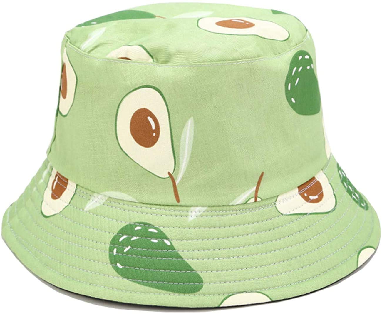 Dreshow Women's 36-Avocado Green Summer Outdoor Foldable Fisherman Wide Brim Bucket Hat Beach Sun Hat For Men
