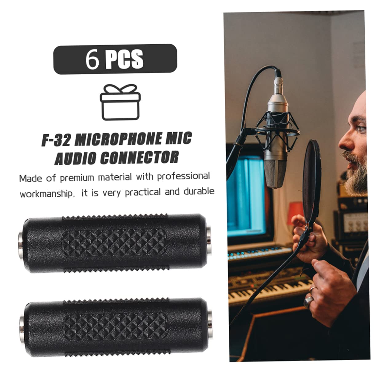 Angoily 24pezzi Adattatori Audio Jack Femmina Femmina Per Microfono e Cuffie Compatibili Con Mixer e Strumenti Musicali Design Portatile e Facile Da Usare