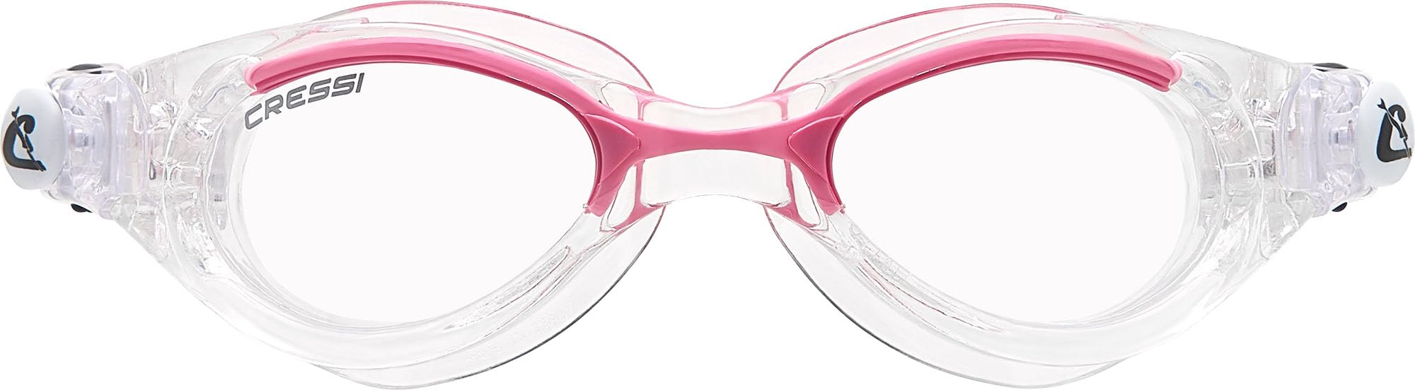 Cressi since 1946 - Flash Compact - Compact Goggles with Separate Lenses perfect for Swimming Pool Snorkelling and Triathlon, Anti Fog_Scratch_UV Protection - Transparent/Pink_Clear Lens - One Size