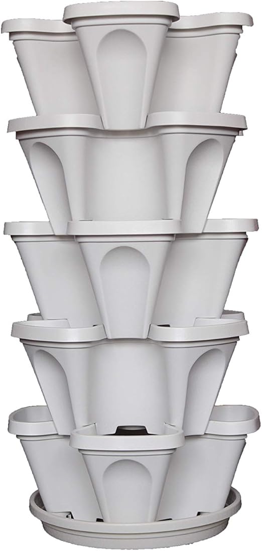 Mr. Stacky Stapelbarer Pflanztopf für Erdbeeren, Kräuter, Blumen und