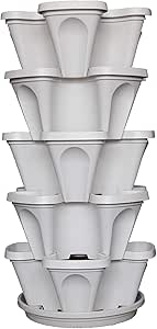 Mr. Stacky Stapelbarer Pflanztopf für Erdbeeren, Kräuter, Blumen und