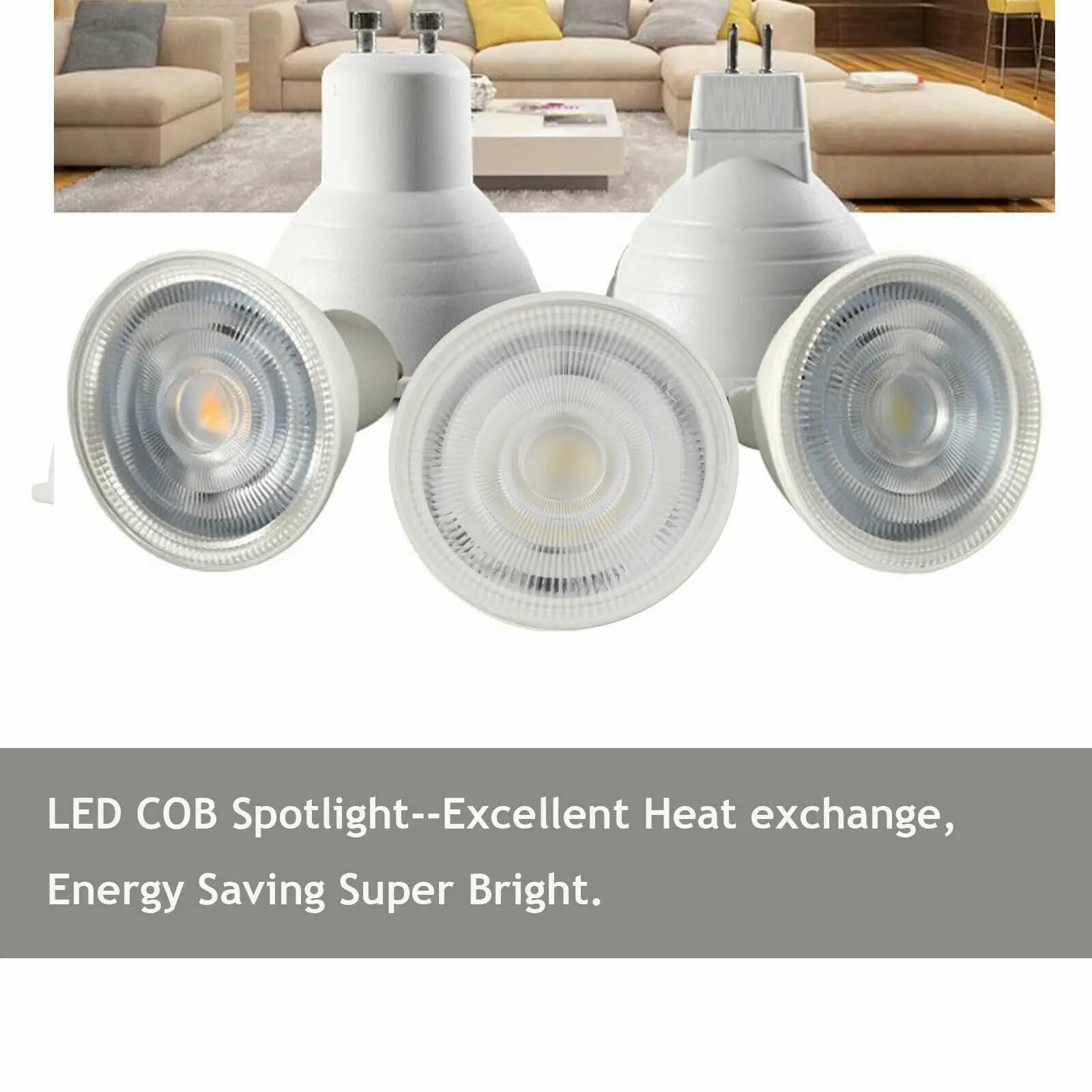 YSJX lighting, Paquete de 30, foco de bombilla LED COB AC220V 7W GU10 MR16 regulable ángulo de haz de 30 grados lámparas de decoración for el hogar y la Oficina(Warm White,GU10)