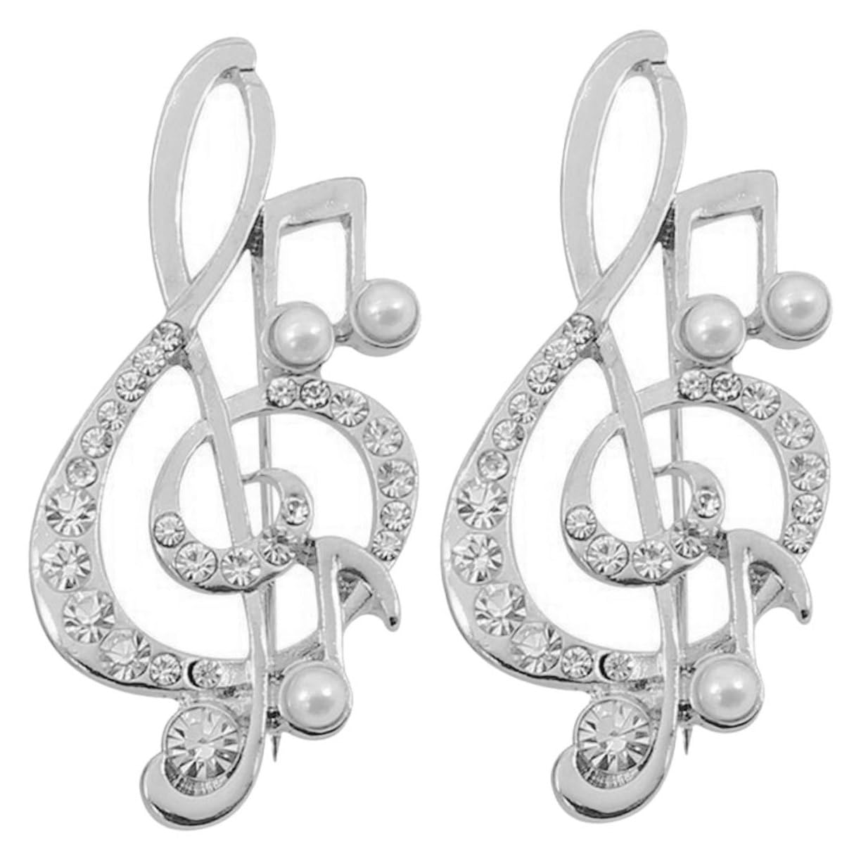 Broches únicos con Forma de Nota Musical, joyería Femenina con Perlas y Solapas, un Toque de Moda novedoso.