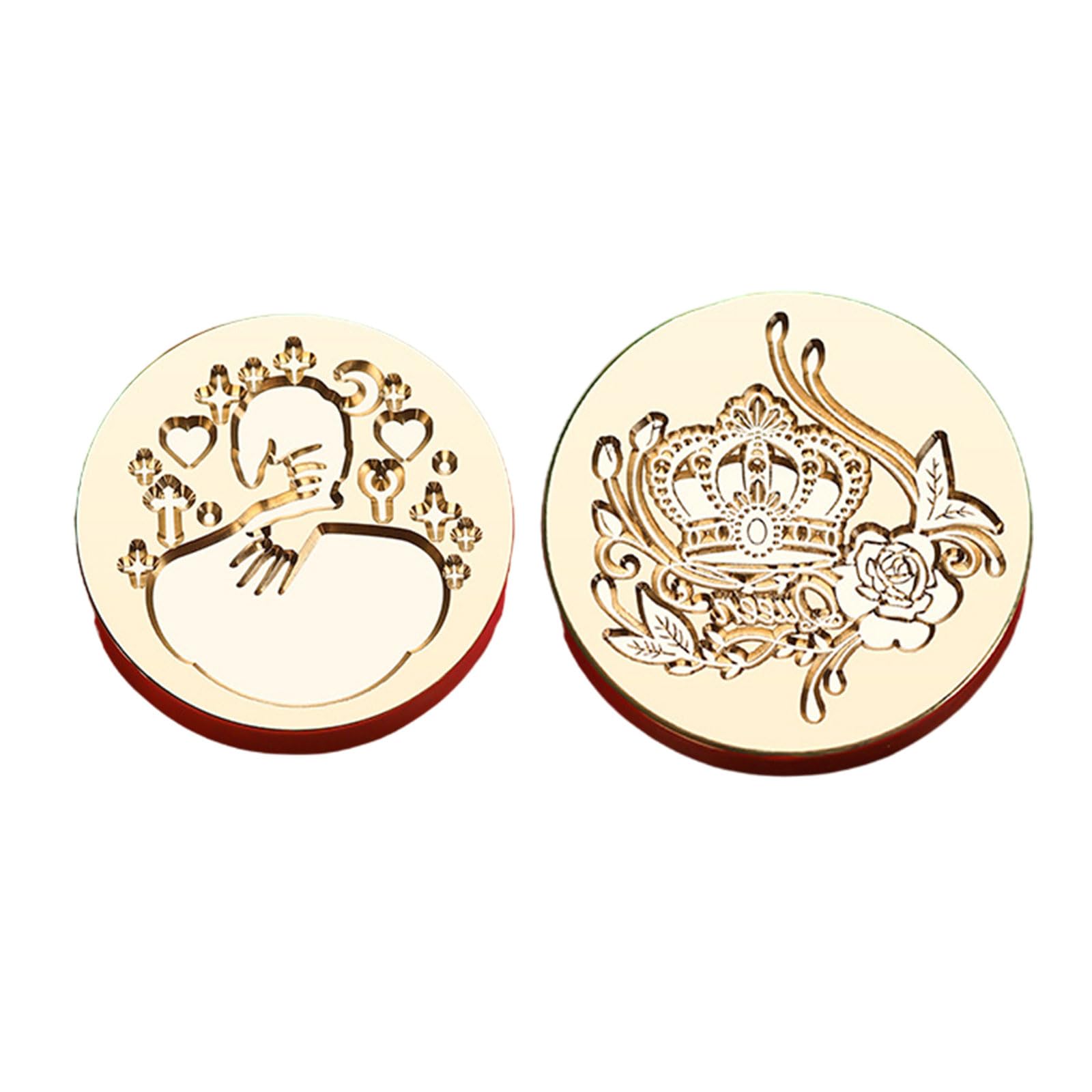 NEWFT 2x Valentine ' s Day Series Waxes Seal Stamp Butterfly Sealing Waxes Stamp for Scrapbooking Envelopes Decorations