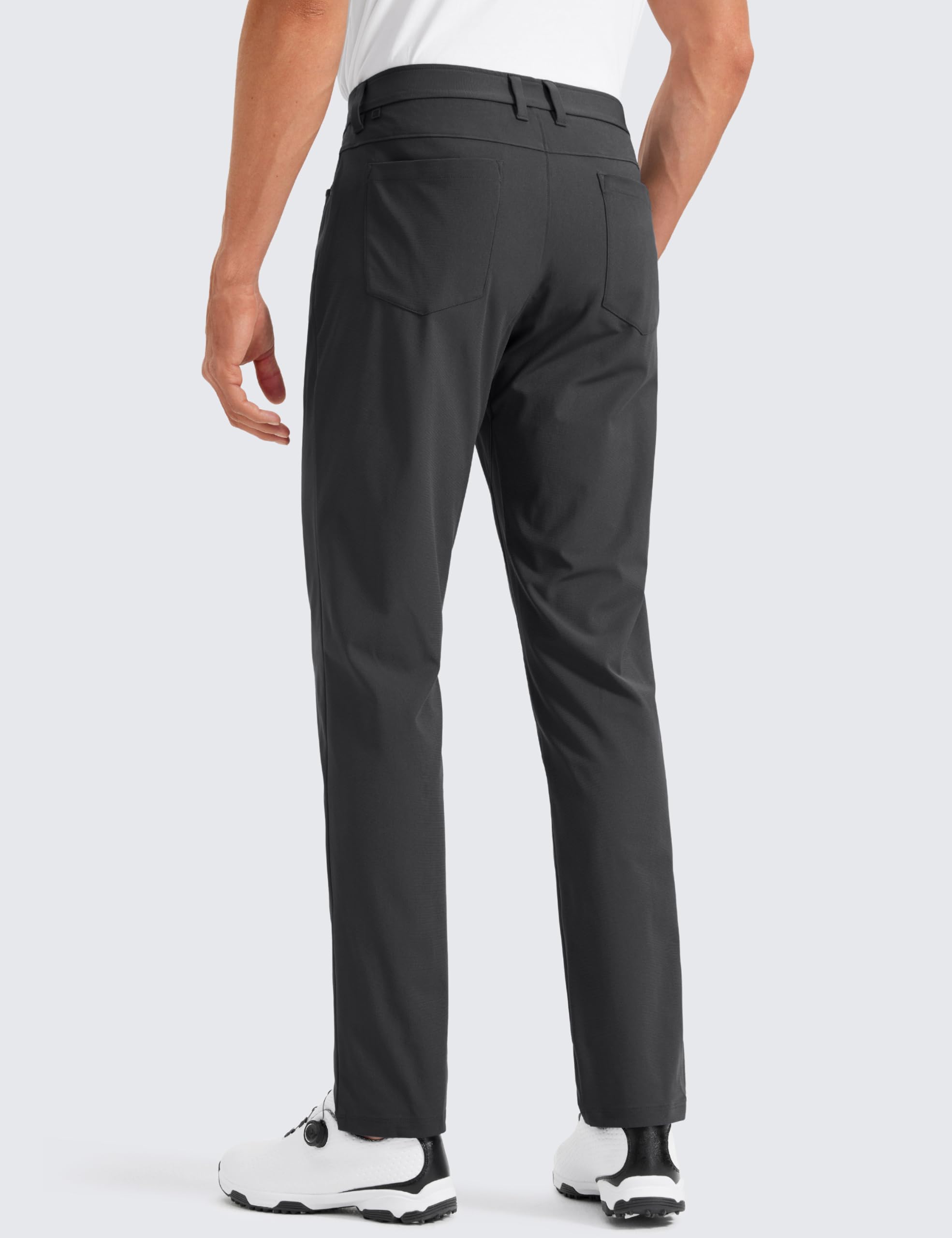 CRZ YOGA Męskie spodnie golfowe, oddychające, ze stretchu, klasyczne dopasowanie, spodnie rekreacyjne, spodnie golfowe z kieszeniami, 81 cm