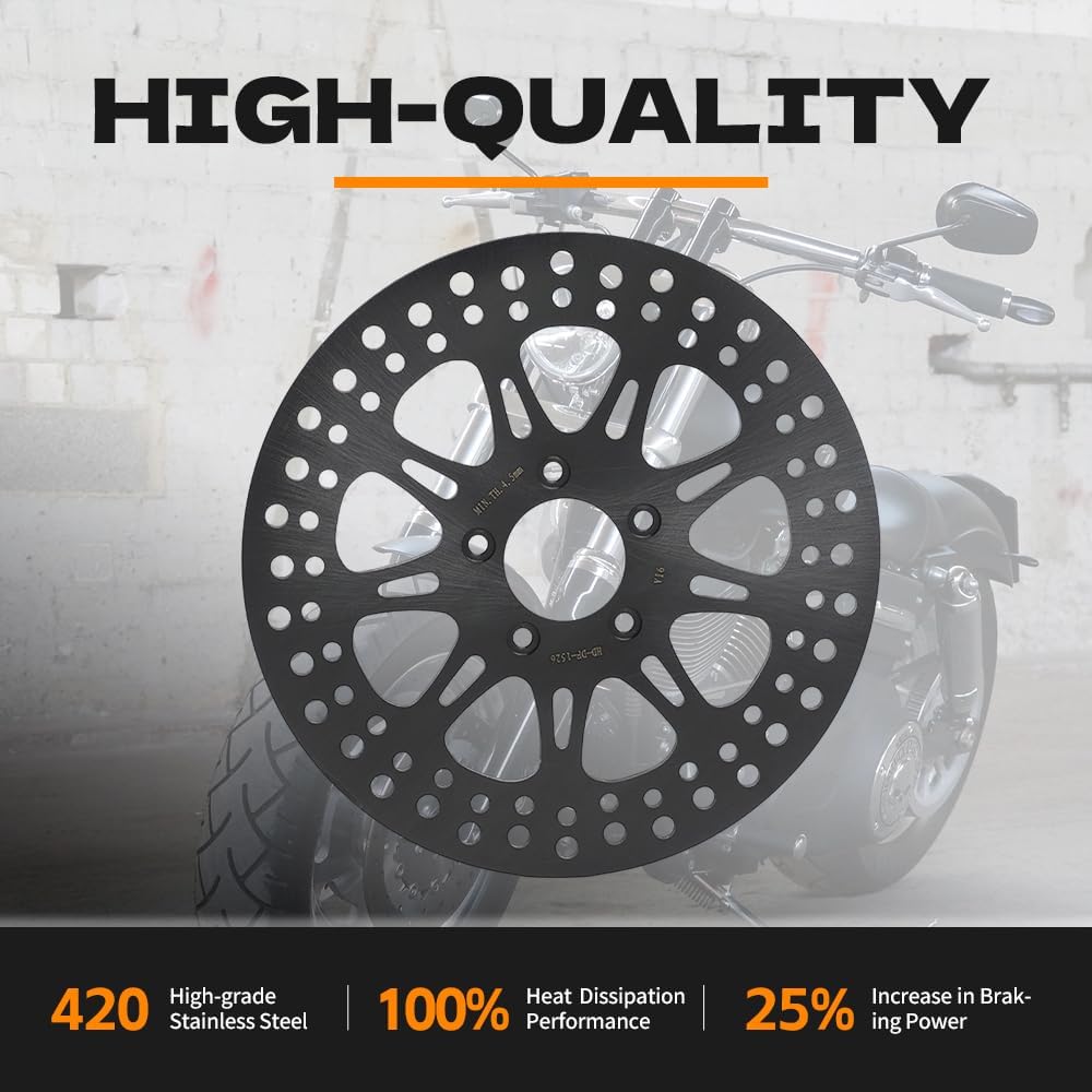 TOFR 11.8" Front Brake Rotors Discs Pads for Harley TRIKE 2009-2013 V-ROD 2007-2009 TOURING Road Glide Ultra Custom Road King Classic Electra Glide 2008-2020