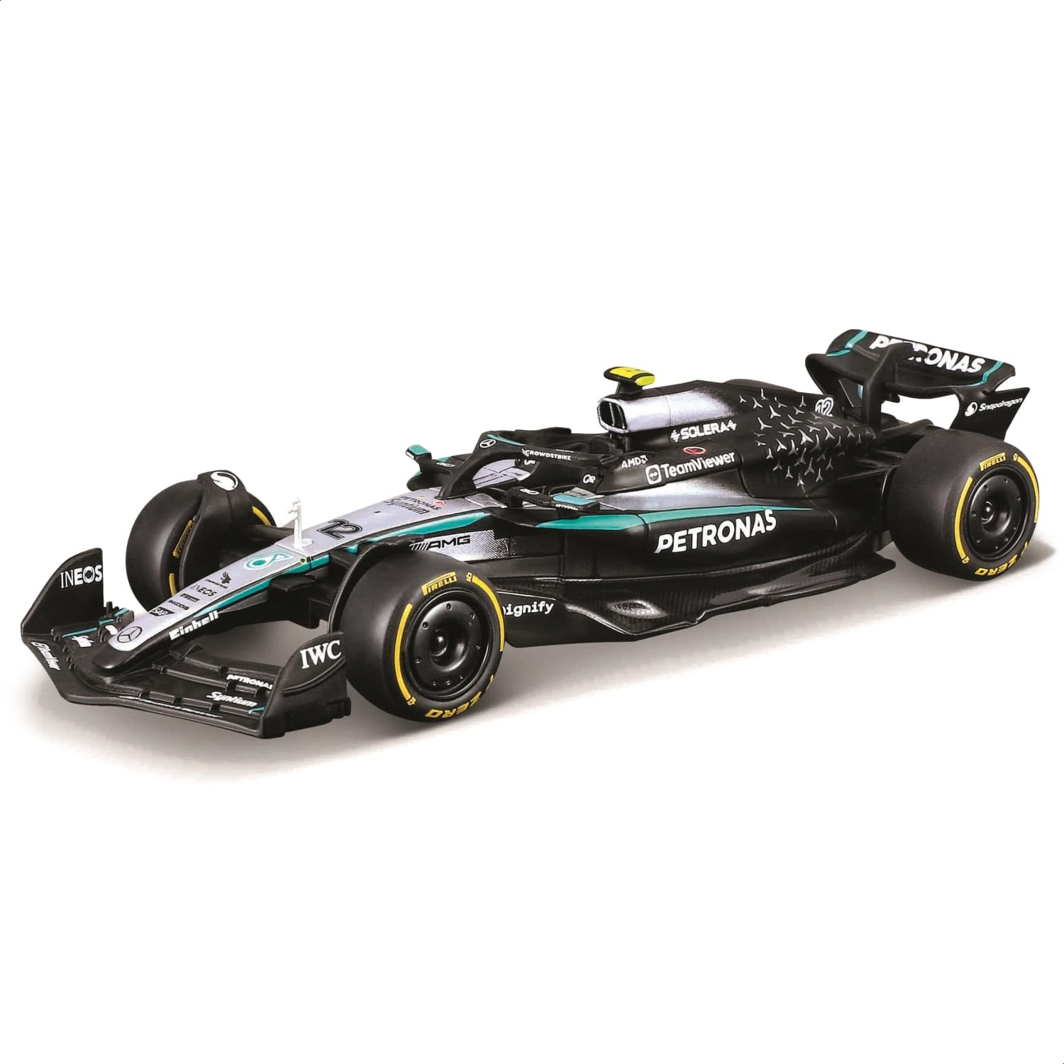BBURAGO F1 Mercedes AMG W16 Petronas #12 Antonelli Australia GP (2025) - Modellauto Formel 1 Maßstab 1:43, Originalgetreues Sammlerauto Spielzeugauto ab 3 Jahren (18-38237A)