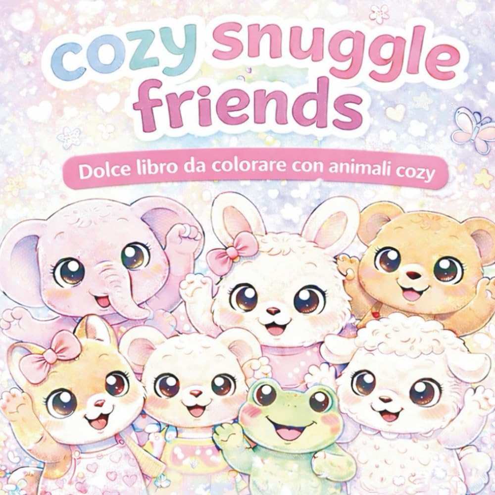 Cozy Snuggle Friends: Dolce libro da colorare con animali cozy