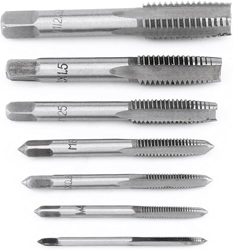 Miniatura 8 de 7 unids métrico juego de roscas métricas acero HSS herramienta de corte de hilo espiral punta grifos M3 M4 M5 M6 M8 M10