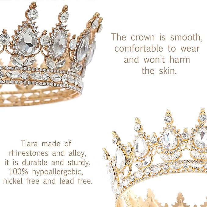 Miniatura 5 de Queen Crown Rhinestone Wedding Crowns and Tiaras for Women Costume Party Hair Accessories Princess Birthday Crown Crystal Bridal Crown