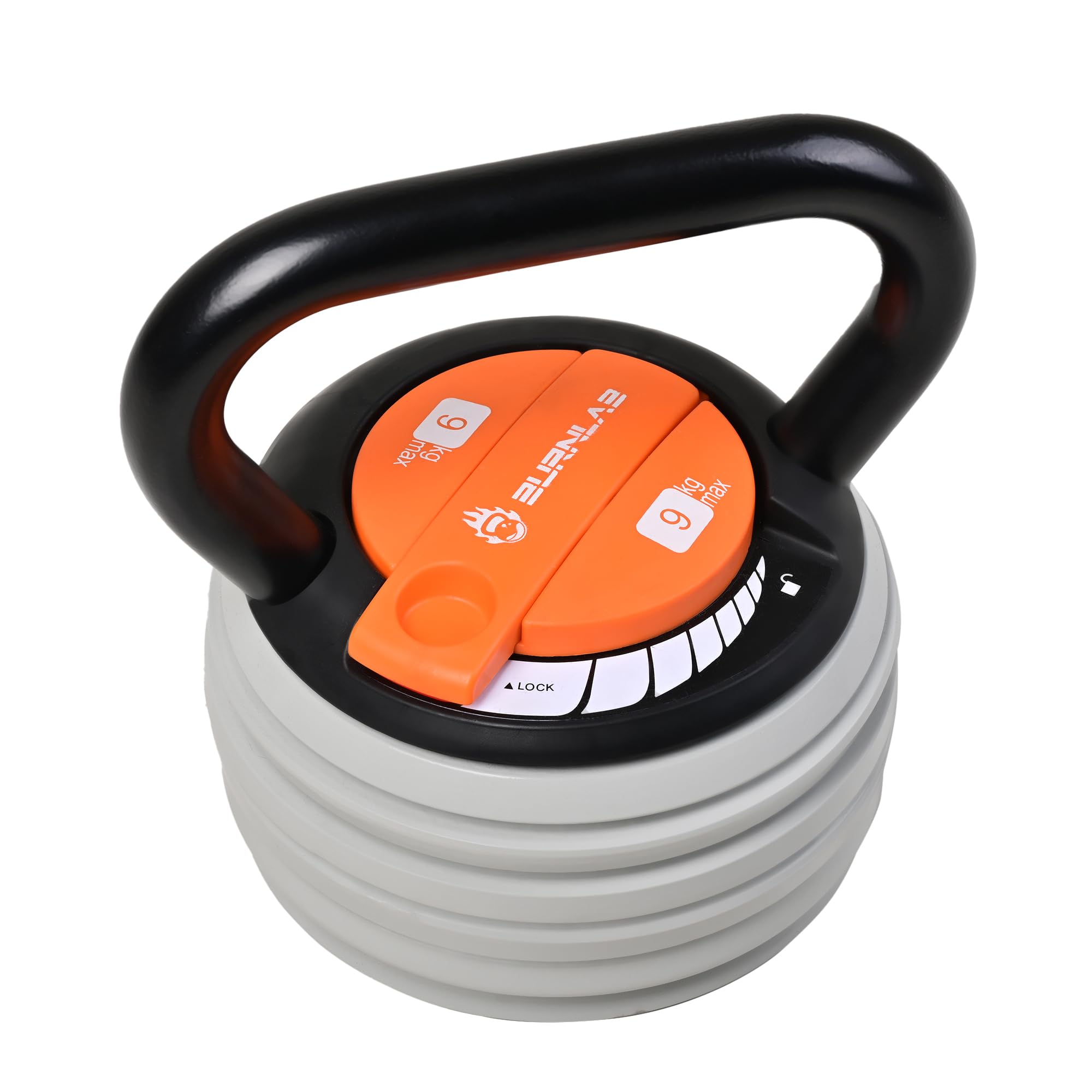 Burnlab Adjustable Kettlebell with 7 Weight Levels from 10-40 lbs. Perfect for Abs, Arms, Legs, (7 in 1 Adjustable, 9 Kg)