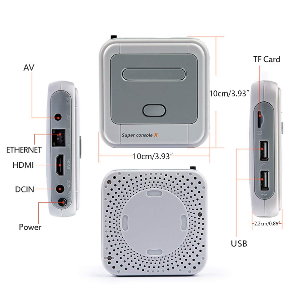 Console di gioco portatile, 30000+ giochi integrati, R8 Console di Gioco Retrò Wireless, Console Wireless Portatile, Lettore di Giochi con Uscita HDMI, Mini Lettore Video TV per PS1 / N64 / DC ecc