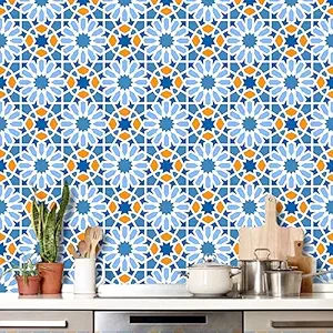 BRANDIAN Mosaic Vinyl DIY Wall Tile Stickers 6 x 6 Inches, Multicolour (Pack of 12) TS-29