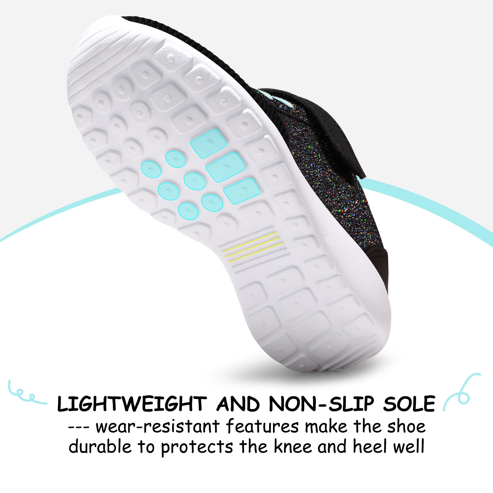 Harvest Land Girls Trainers Kids Athletic Shoes Toddlers Glitter Sneakers Breathable Tennis Running Sports Shoes — view 4