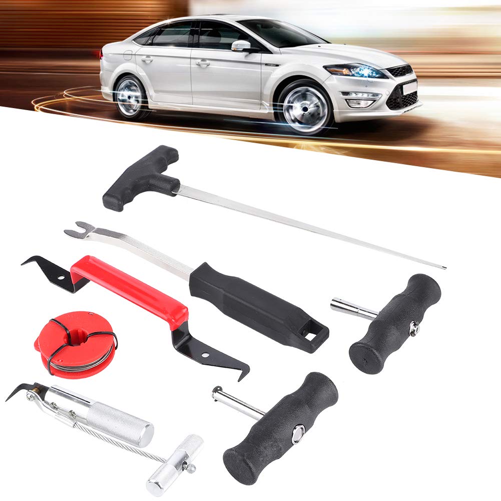 Kit Di Rimozione Parabrezza Auto - 5 Pezzi Con Filo Acciaio E Maniglie | Per Sostituzione Finestrini Sicura