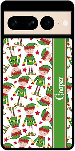 Christmas Santa's Elf Little Helper Personalized Black Rubber Phone Case Compatible With Google Pixel 10, 10 Pro, 10 Pro XL, 9a, 9 Pro, Pixel 9,