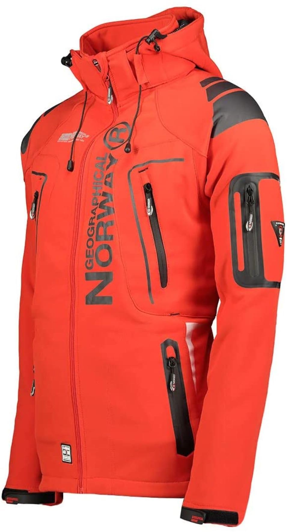 Geographical Norway Giacca softshell da uomo, impermeabile, antivento, traspirante, con cappuccio
