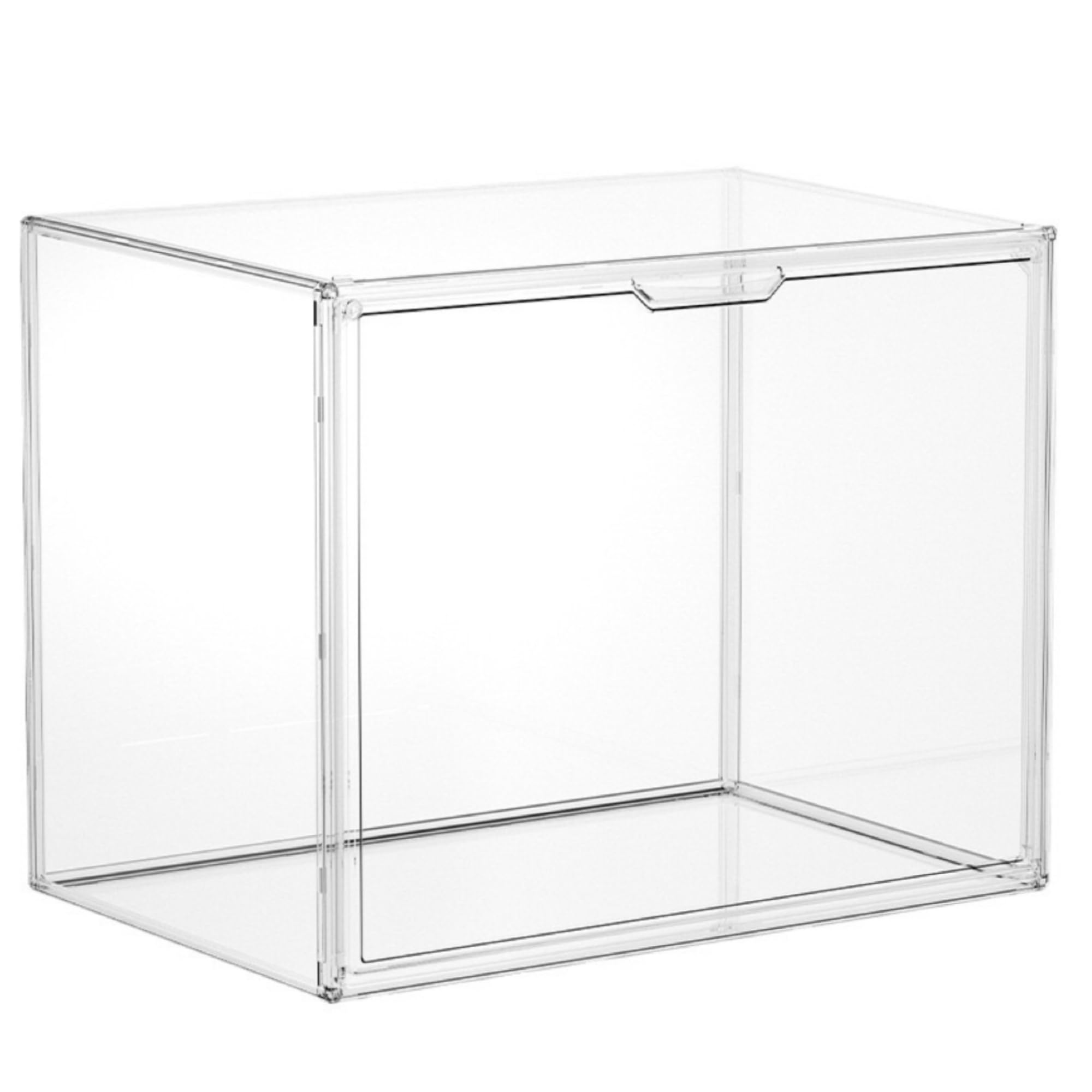 Attelite Clear Stackable Storage Bins with Magnetic Lid, Purse Organizer for Closet, Acrylic Display Case, Showcase for Cosmetic,Figures Collectibles, XX-Large