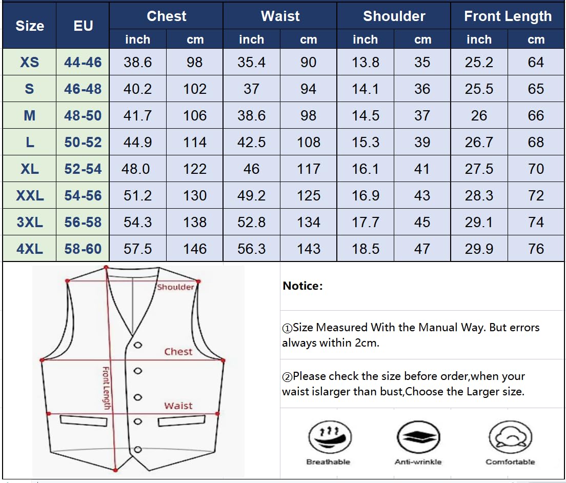 Tuikayoo Męska kamizelka Western Herringbone Tweed Garnitur Wełna Slim Fit Wełna