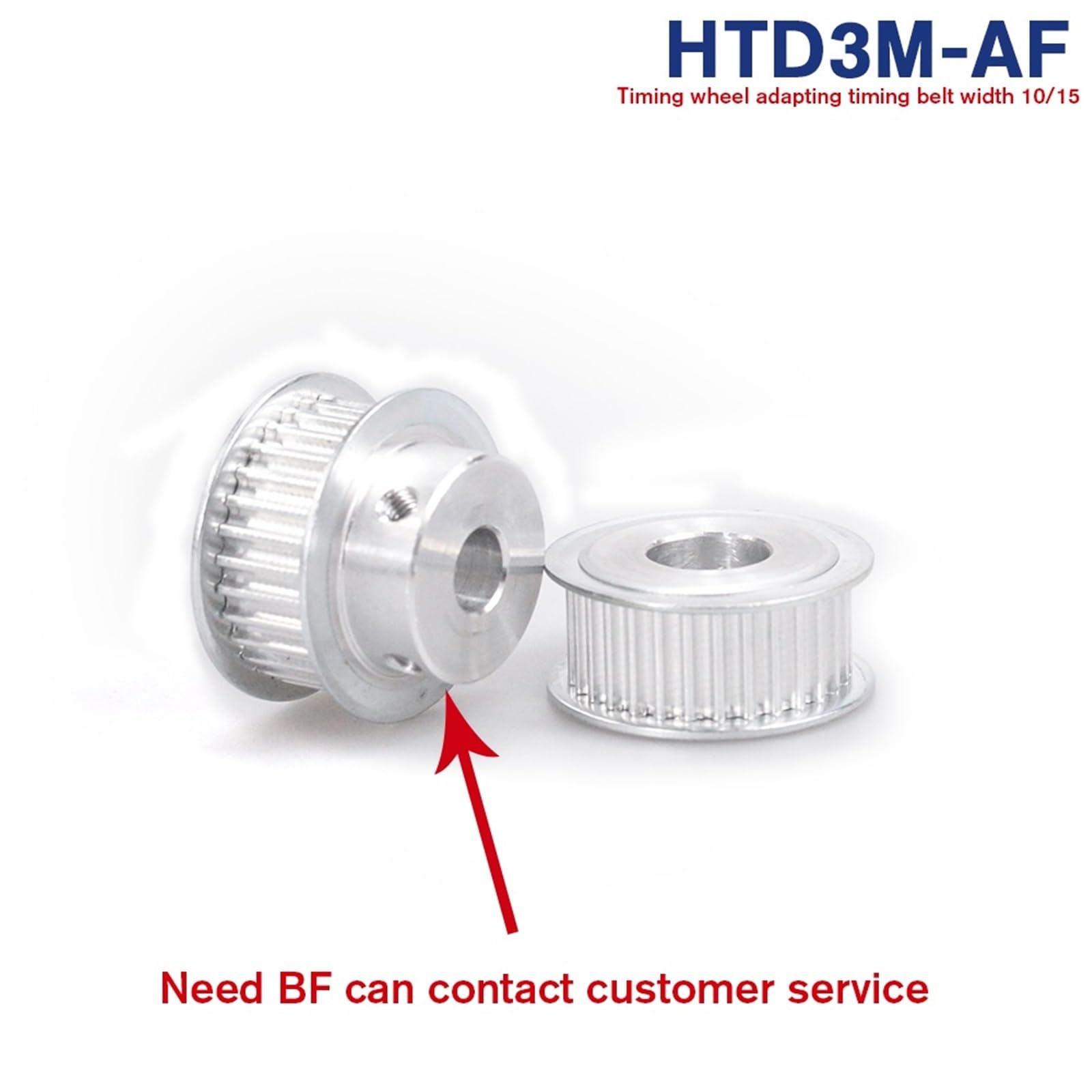Polea de distribución de 30T, diámetro interior de 5/6/6,35/8/10 mm, paso de 3 mm, ancho de correa de 11 mm, poleas de correa de distribución síncronas de aleación de aluminio(10mm,For Belt width 15mm)