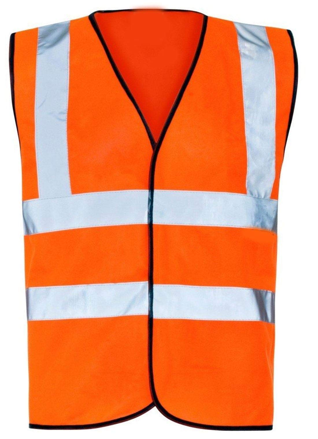Hi Vis High Visibility Waistcoat Mens Women Reflective Workwear Safety Vest Top#(Orange Hi Viz Vest Waistcoat 352#X Large#Mens)
