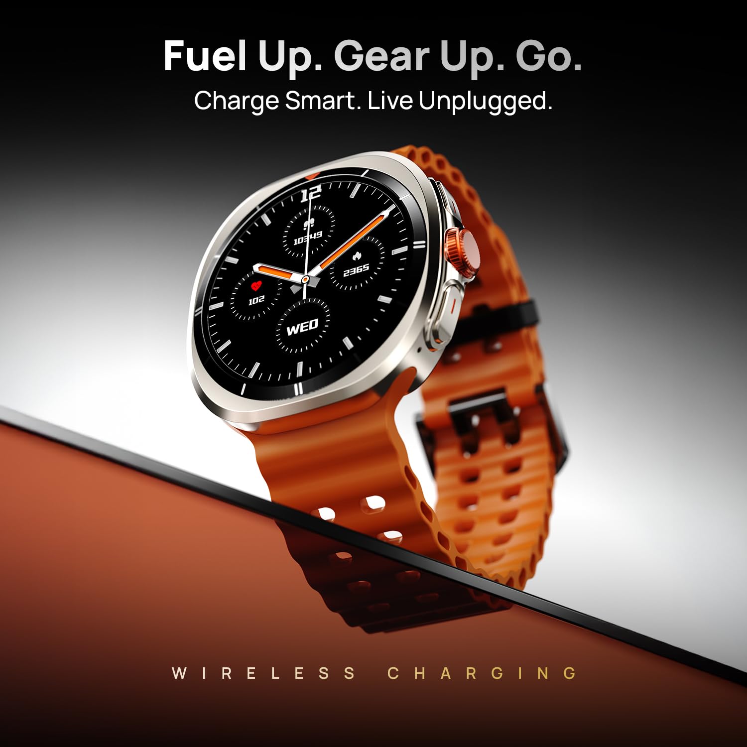 Fire-Boltt Axiom Round Smart Watch 1.43" Super AMOLED Display with Always-On Mode, Bluetooth Calling, Rotating Crown, SPO2 & Heart Rate Monitor, IP67 Waterproof Silicone Smartwatch for Men - Orange — Amazon image 9