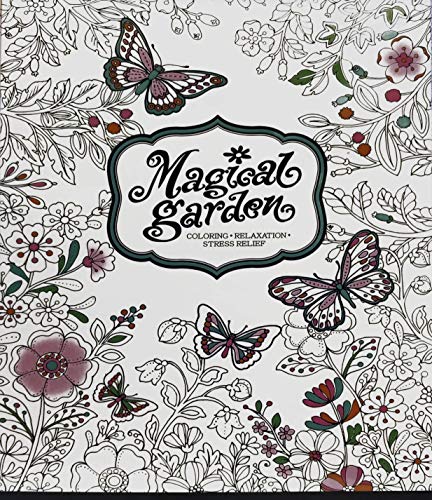 Malbuch Magical Garden (50 Blatt, 290x210mm) Coloring Book Anti Stress für Erwachsene Cover