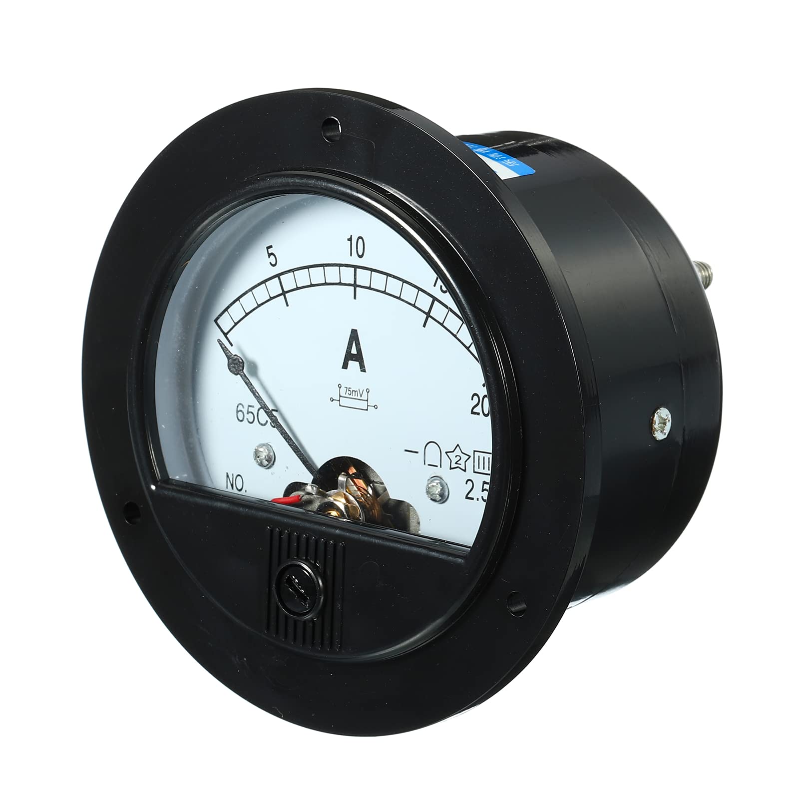 YOKIVE Analog Panel Ammeter, 65C5 Ampere Meter Current Tester, Great for Office Art, Home, Daily Use (DC 0-20A)