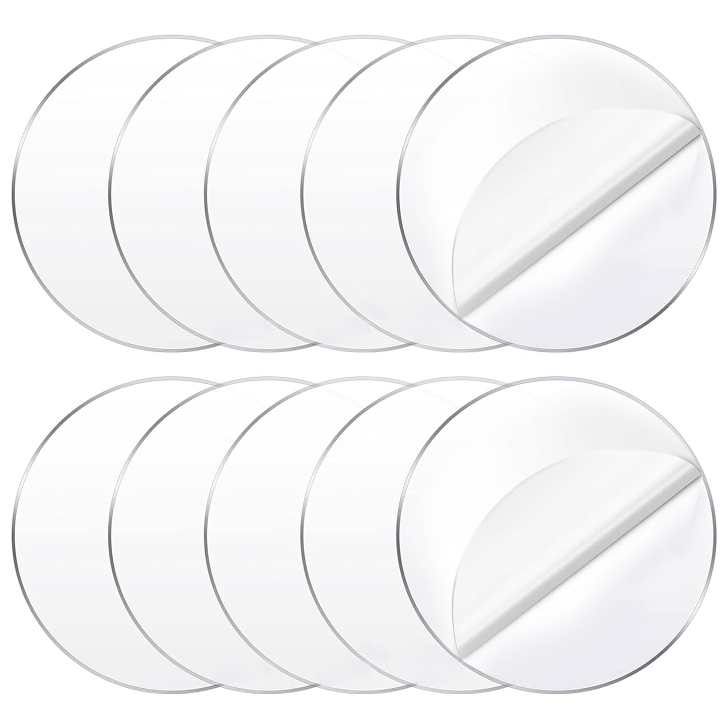 アクリル板 3mm 10個セット 直径50/75mm 厚さ3mm 丸型 アクリル板 看板 インテリア フォトフレーム 標本ディスプレイ キーホルダー 装飾品 手工芸品 (直径75mm)