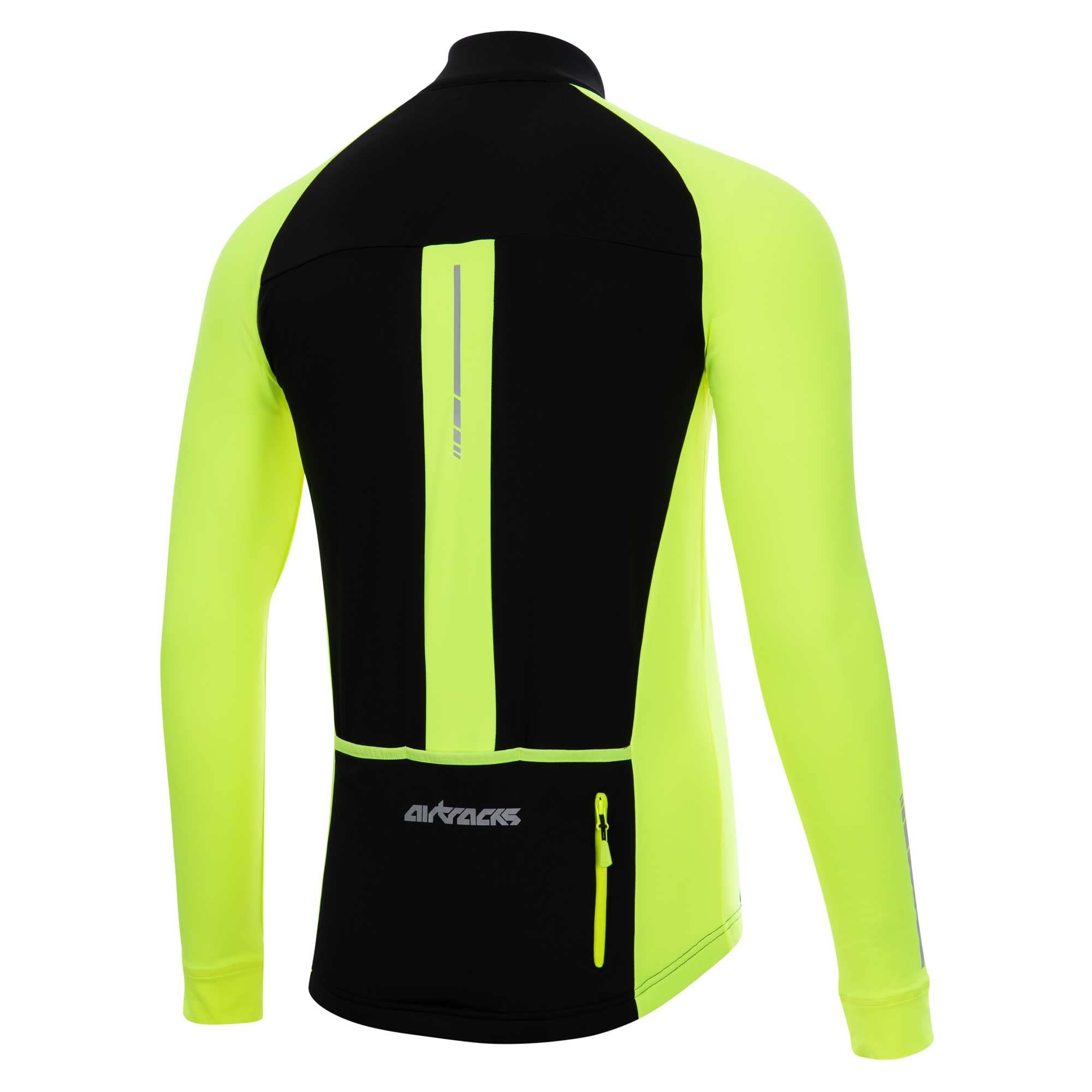Airtracks Herren Winter Fahrradtrikot Set Pro Team II - Thermo Trägerhose Pro Team II - Thermo Fahrradtrikot Pro Team - optimal für Herbst - Winter