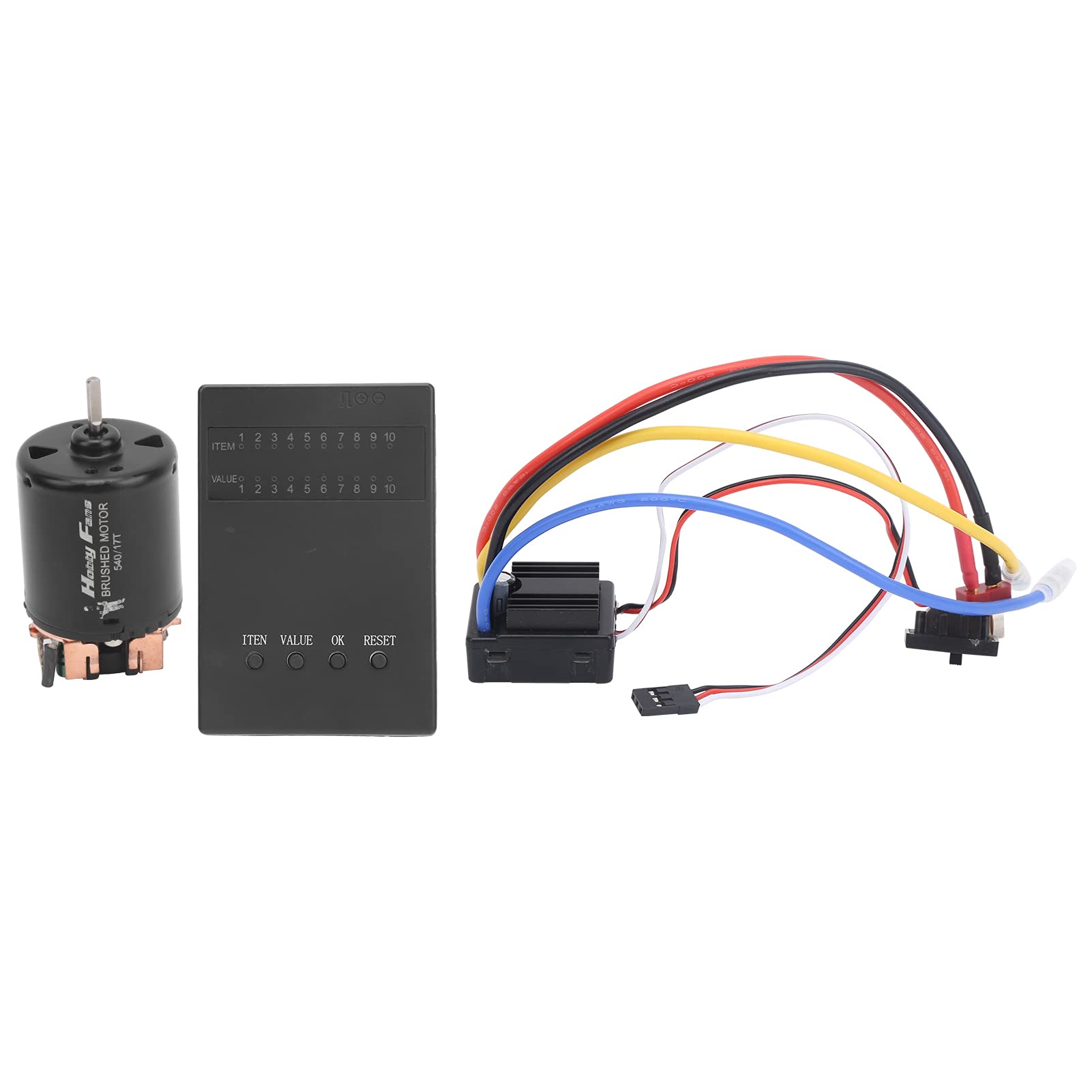 80A szczotkowana karta programowania ESC, zestaw szczotkowanego silnika 17T wodoodporny pasuje do samochodu RC 1/8 1/10