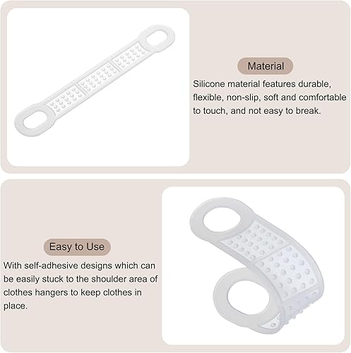 Miniatura 4 de uxcell 50 tiras adhesivas de silicona antideslizantes para colgar ropa para perchas de madera y plástico, lechoso (3.94 x 0.47 pulgadas)