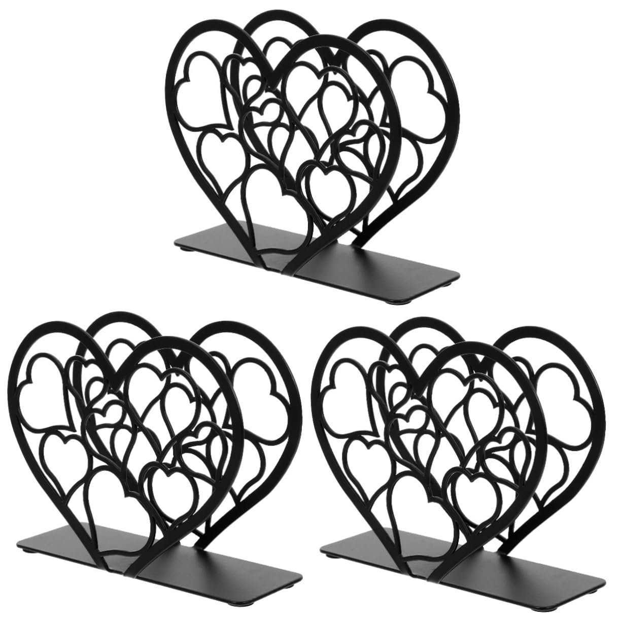 MAGICLULU 3piezas Soporte De Servilletas Forma De Corazón De Hierro Para Decoración De San Valentín Organizador De Papel Para Mesa Accesorio De Cocina y Hogar