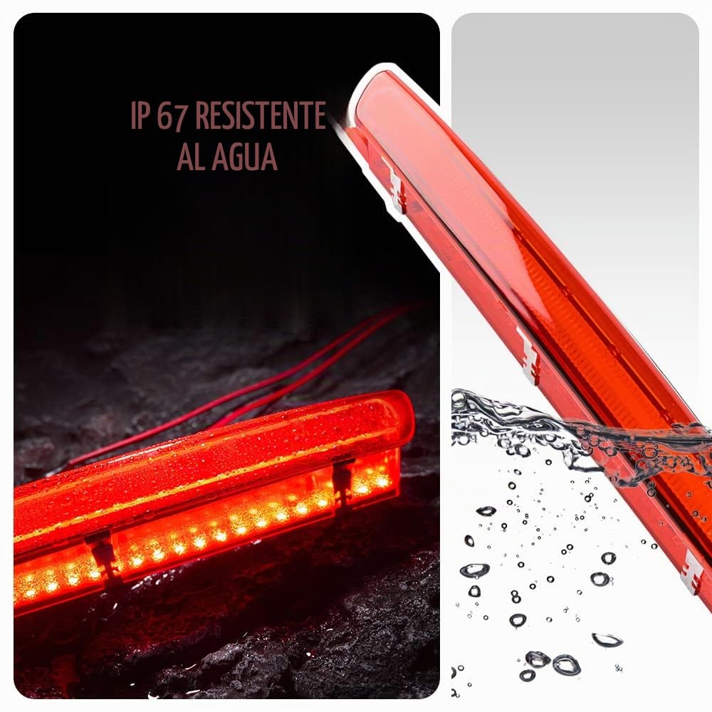 Lente Roja LED Rojo 3ª Tercera Luz de Freno Para Seat Ibiza 6J 6P Leon MK2 Luz de Parada de Montaje Alto Central Trasera Tercera Luz de Freno Adicional OEM#:6J0945097A 6J0945097B