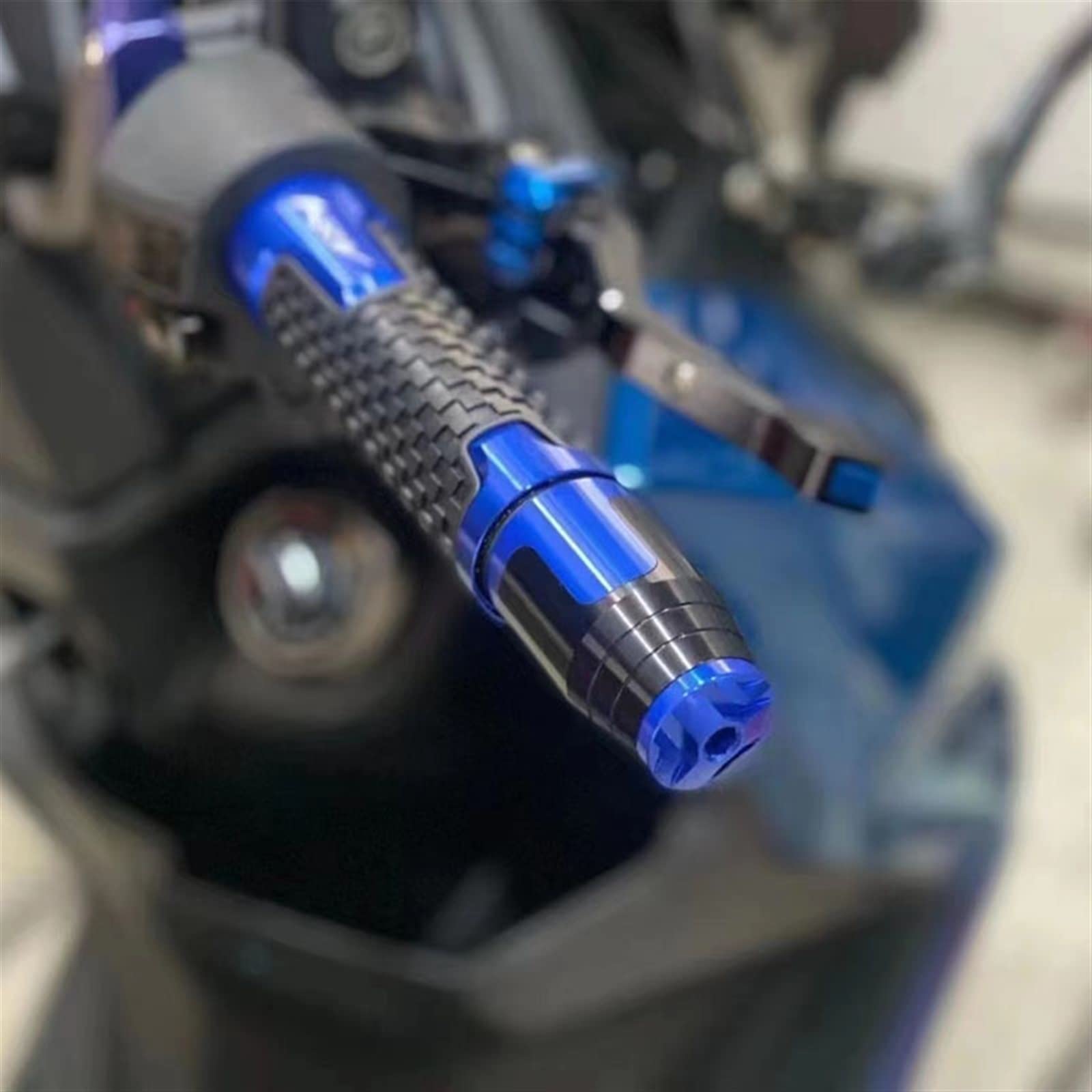 Contrapesos Manillar Moto Empuñaduras para Manillar de Motocicleta(Green)