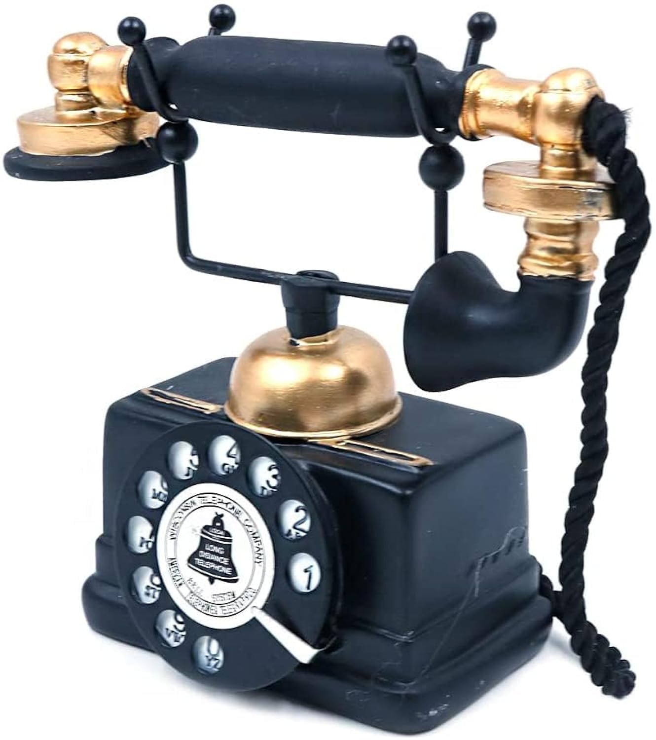 WANGCL Antique Telephone Creative Retro Decorative Phone Resin Rotary Dialing Telephone Decorating Cafe Bar Window Decoration Home Decoration Props (Black)
